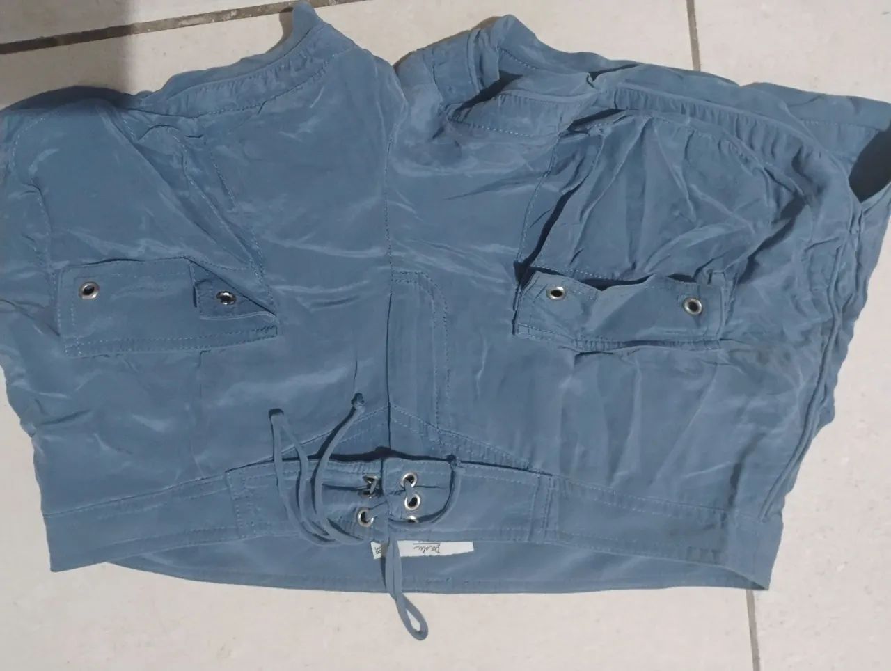 Short azul curto tamanho 38 - Foto 4