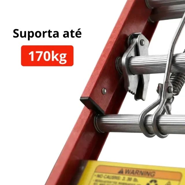 Escada Extensível Profissional Fibra de Vidro 4,25m a 7,25m 170kg Síntese - Foto 4