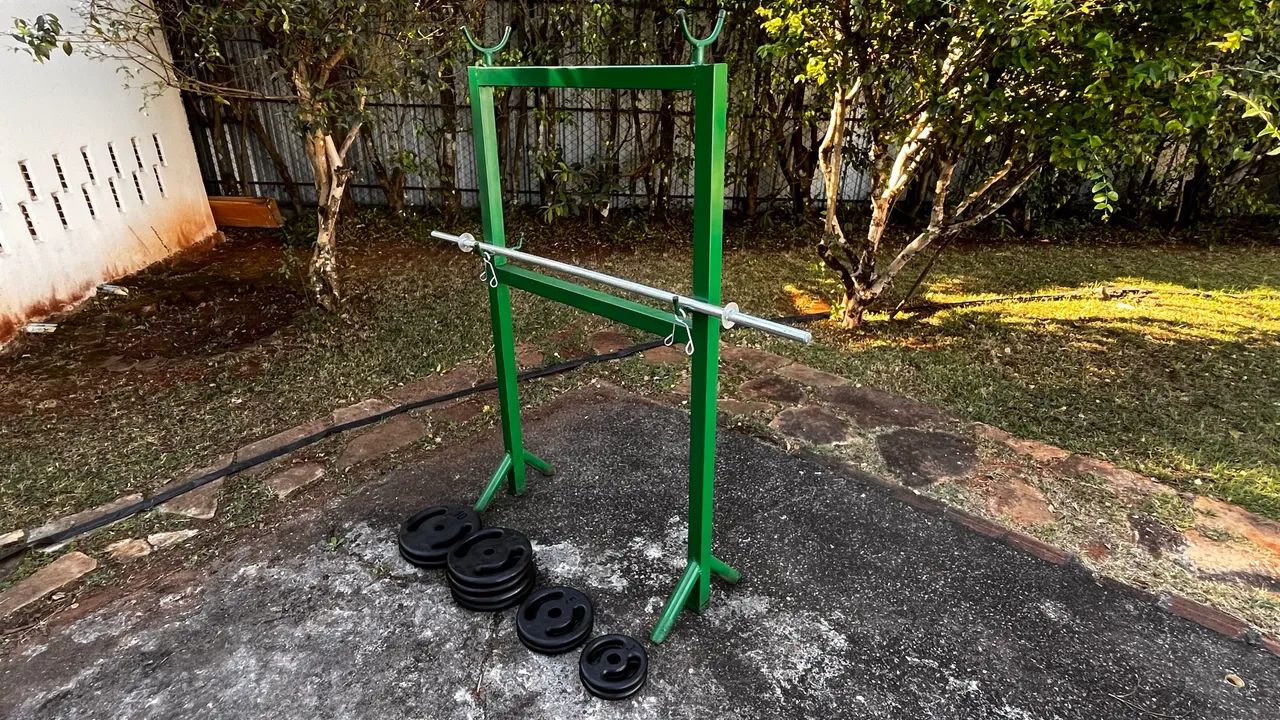 Conjunto de anilhas e barra  - Foto 3