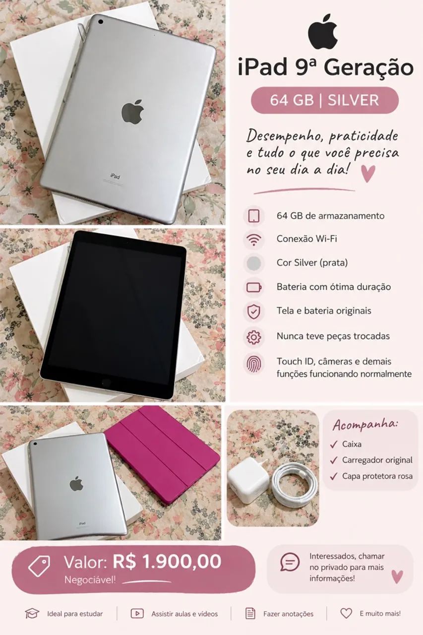iPad 9ª geração 64gb - Wi-Fi 