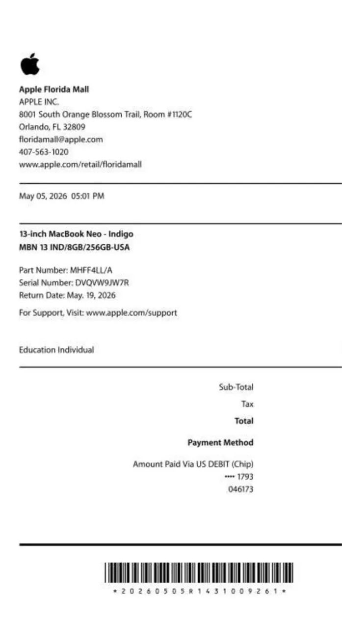 MacBook Neo Apple 13" Chip A1 - Foto 3