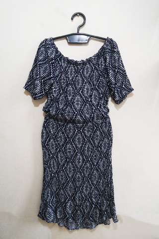 Vestido Estampado Azul Drops (tam 40)