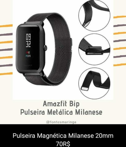 Pulseira Magnética para Smartwatche Amazfit Bip e outros de 20mm  - Foto 4