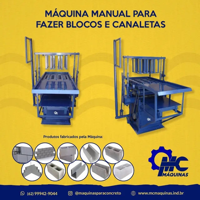 Máquina manual para fabricar blocos e canetas de cimento