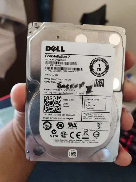 HD 1TB DELL RPM 7.2K SATA 6