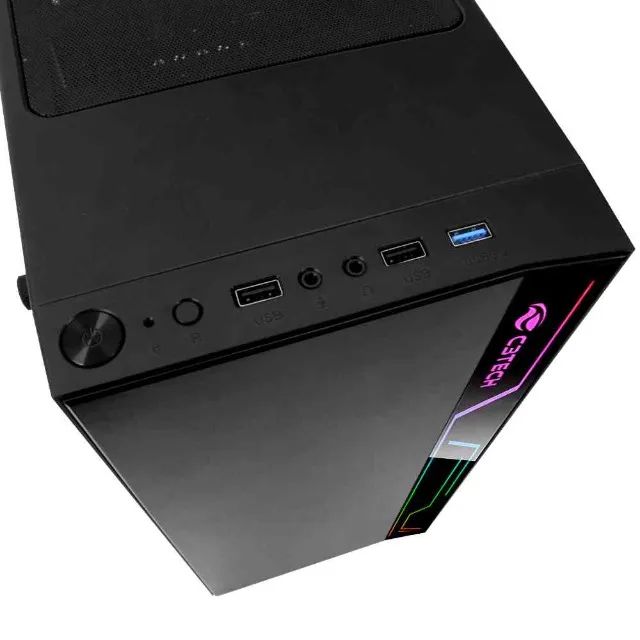 GABINETE GAMER C3TECH MT-G400BK COM LED SUPORTA SSD WATER COOLER USB 3.0 - Foto 2