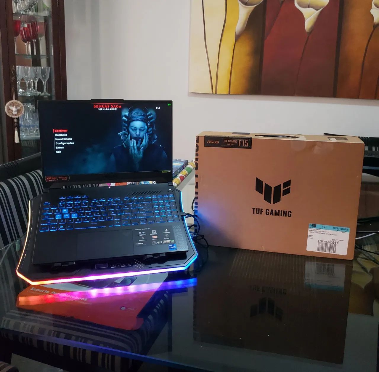 Notebook Asus TUF F15, RTX 4070, i7 12700H, SSD 1 Tera.   