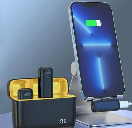 Microfone De Lapela duplo Sem Fio para iphone e android super qualidade - Foto 3