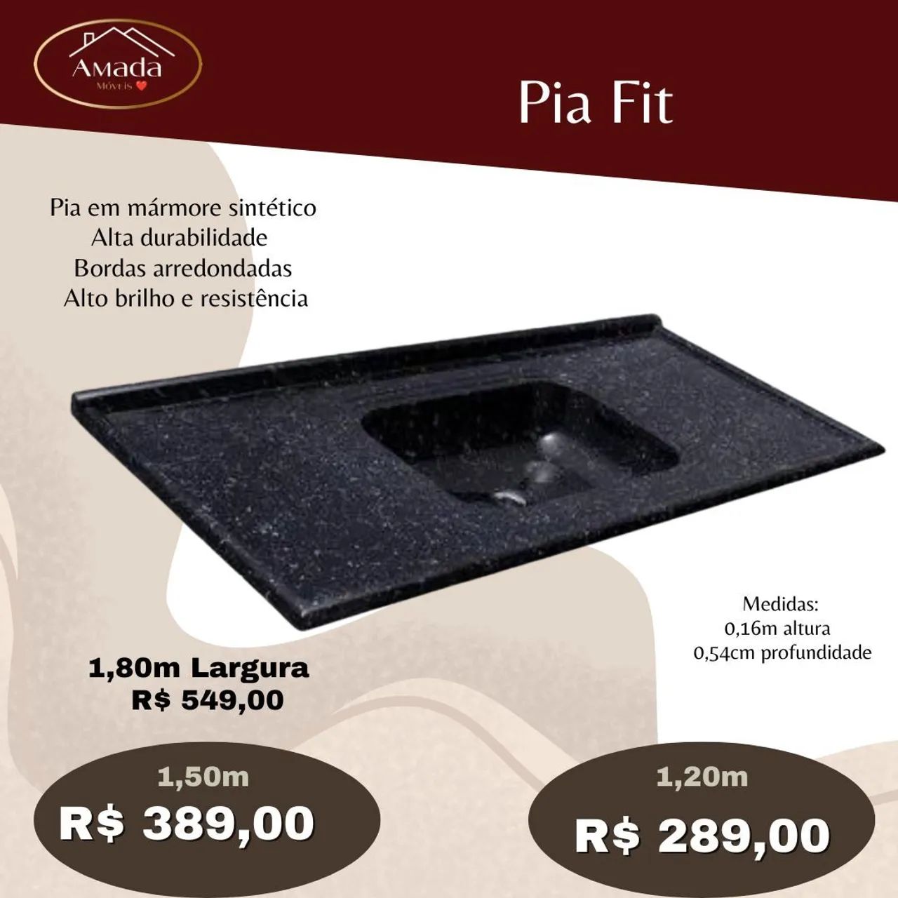 Pia Fit 1,20m ou 1,50m , Entrega  em 3 dias 