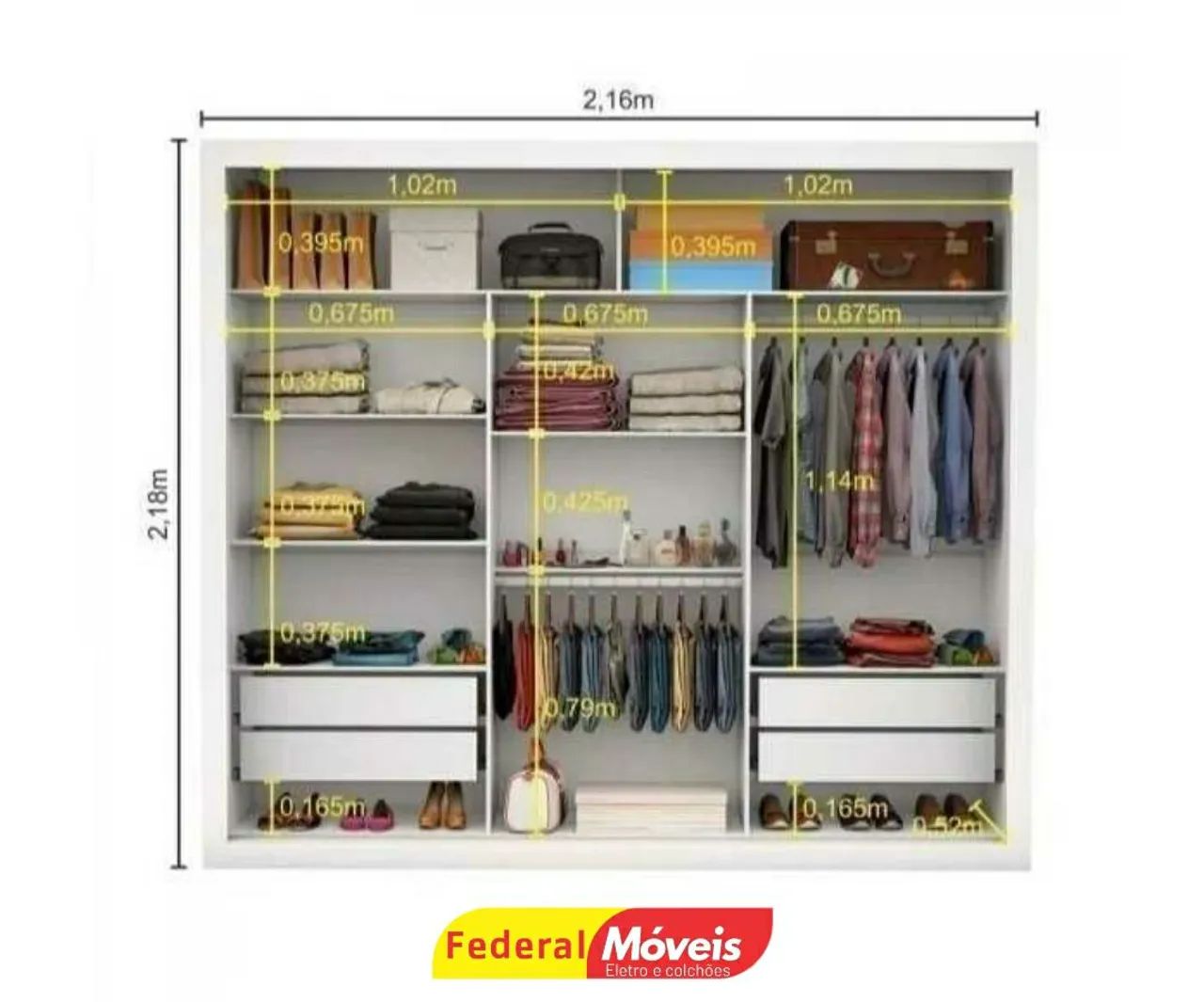 Guarda Roupa com 3 Portas de Correr e Espelho Novo Fazemos Entrega  - Foto 2