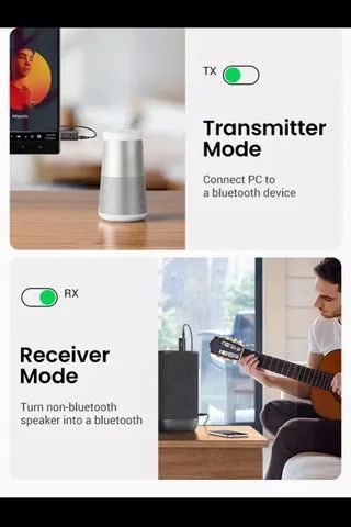 Adaptador Bluetooth UGREEN 2 em 1 para TVs e Aparelhos de Som (Novo) - Foto 2