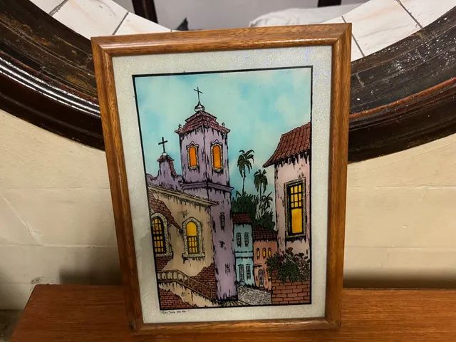 Quadro igreja e casas 30x40cm - Foto 2