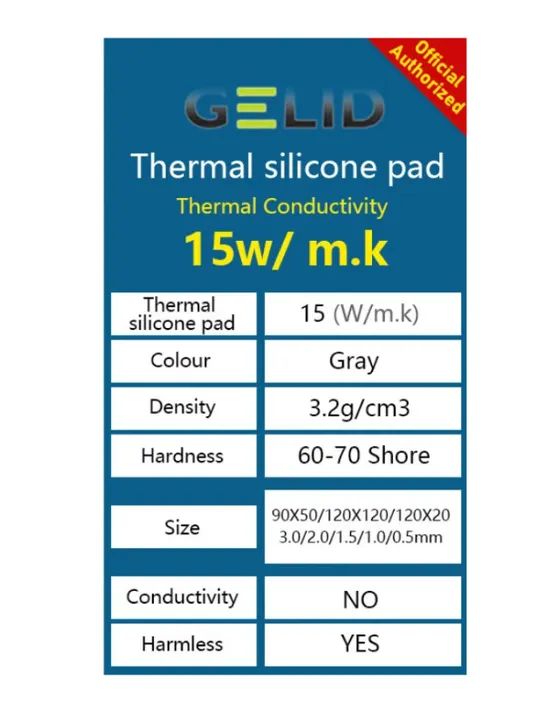 Thermal Pad 15w/mk Gelid Ultimate 9x5cm - 2mm (Original) - Foto 2