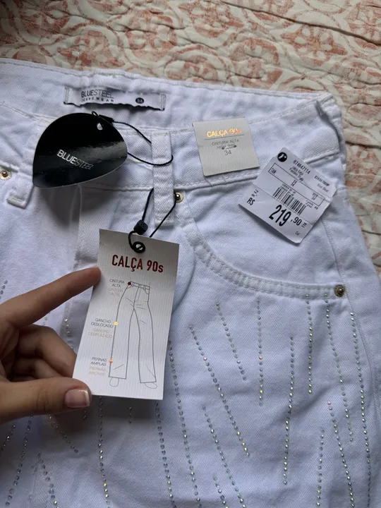 Calça Jeans Branca nova tamanho 34