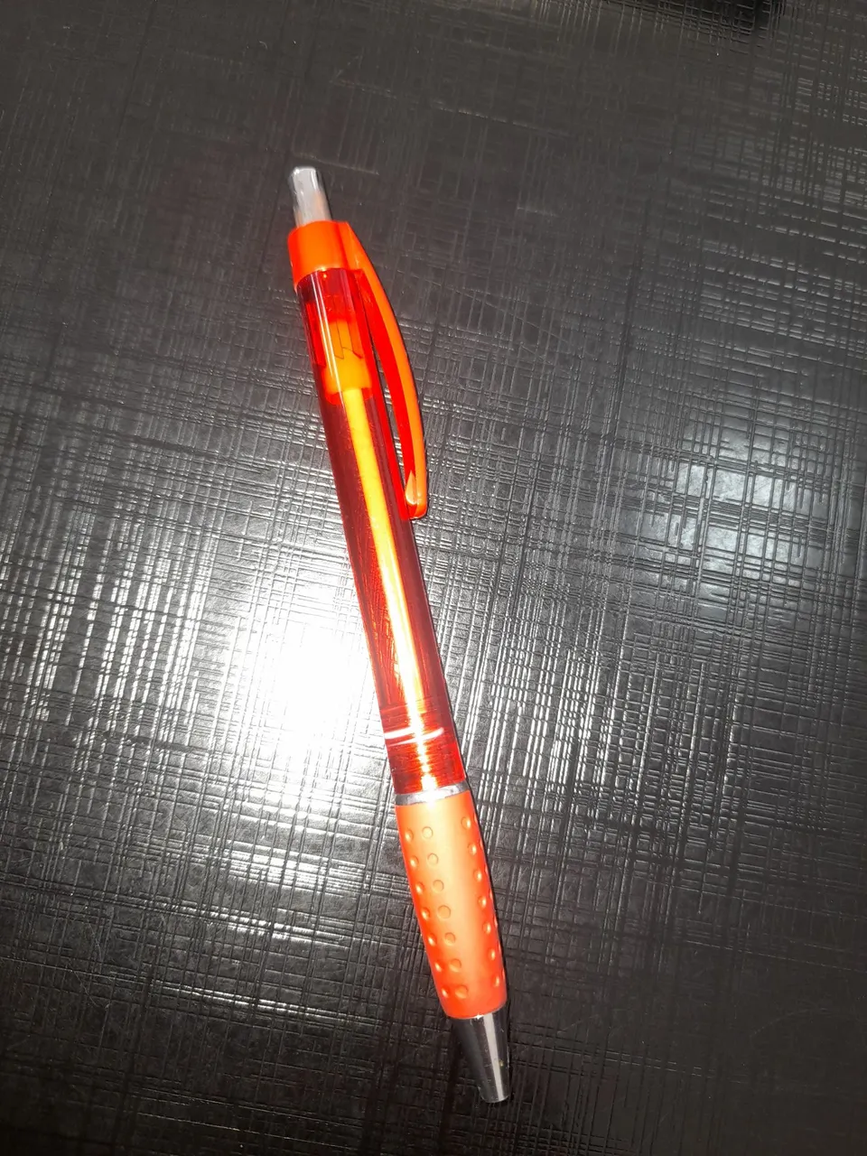 Caneta Esferográfica Laranja Transparente
