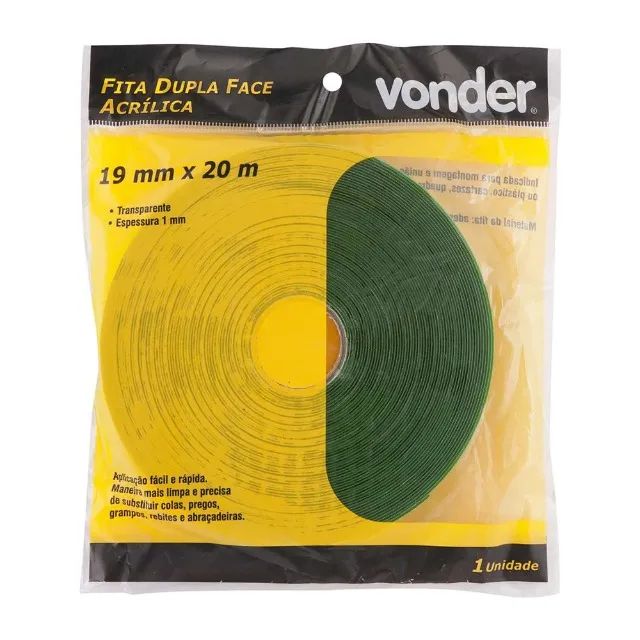 Fita Dupla Face Acrílica 19mmx20MT 1055019020 Vonder - Foto 4