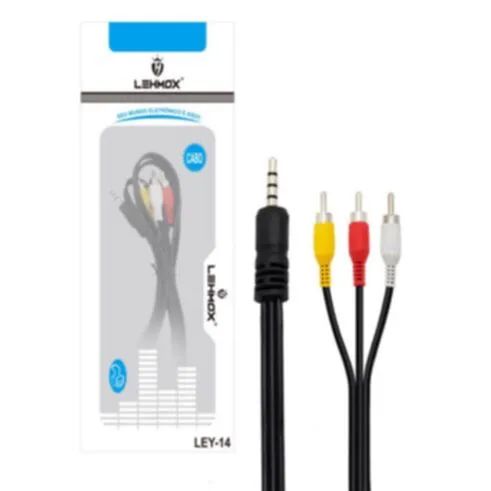 Cabo AV para TV - 3 RCA - 3.5mm - Novo