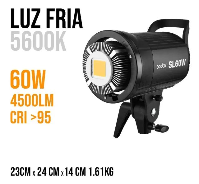 Kit Iluminador Led Godox Sl60 Com Octabox 95 Grid E Tripé - Foto 6