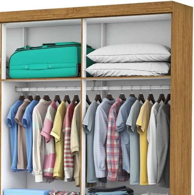 Guarda Roupa Casal 6 portas Com Espelho - Foto 2