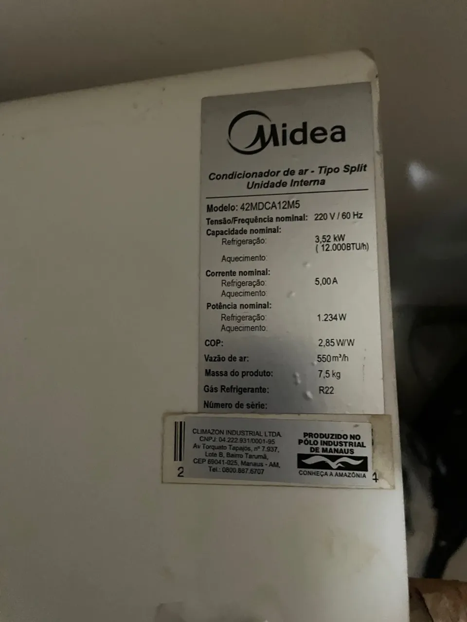 Ar Condicionado Split Midea 12000 BTUs