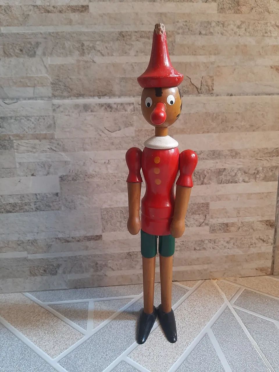 Pinóquio de madeira antigo 40.cm