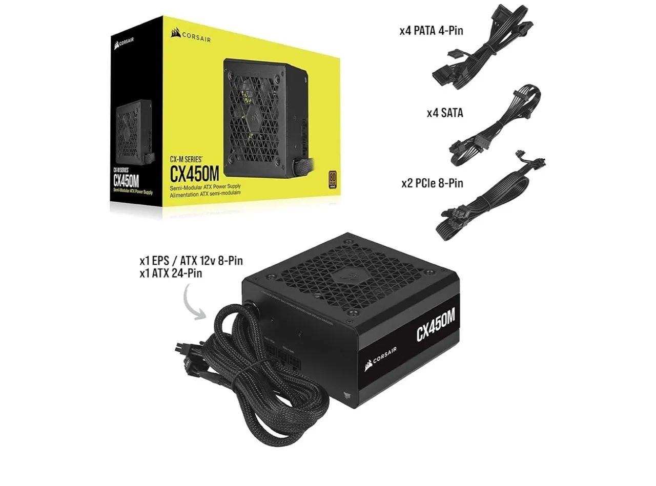 Fonte Corsair CX450M 80 Plus Bronze Semi-Modular