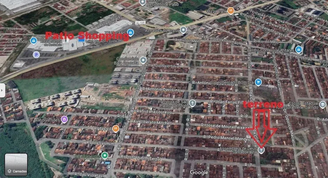 Terreno 436m² - 11.48x38 - Tabuleiro do Martins/Santa Lucia - Rua colegio Atheneu