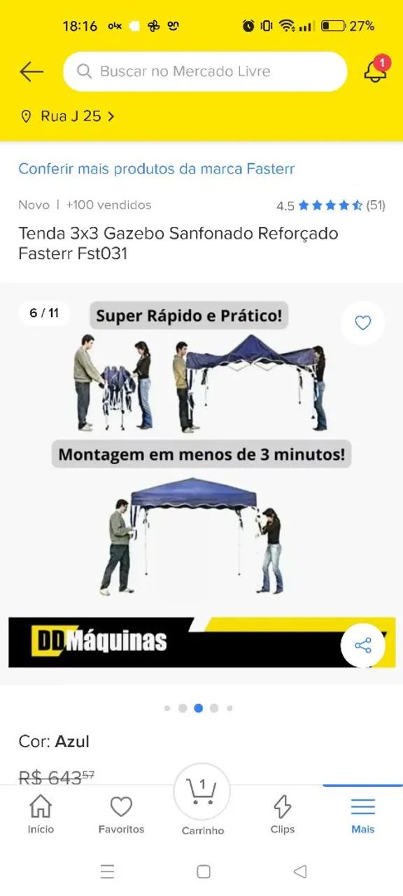 Tenda 3x3 Gazebo Sanfonado Reforçado Fasterr