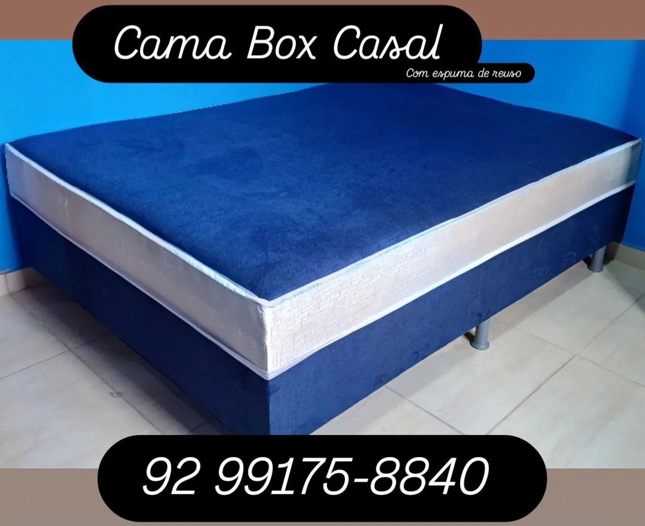 Cama Box Casal no tecido Aveludado