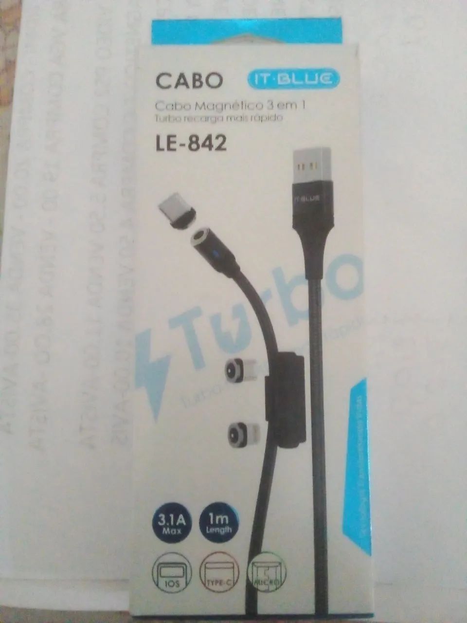 Cabo magnético 3x1 it blue le-842