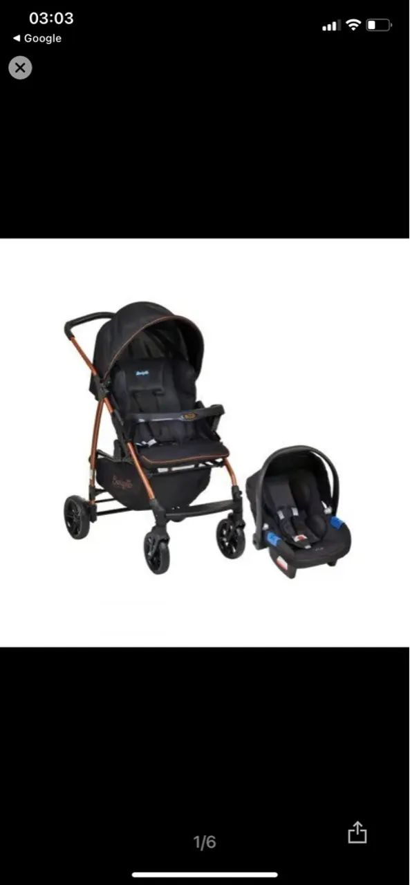 Carrinho de bebê + bebê conforto burigotto moderno e seguro - Foto 2