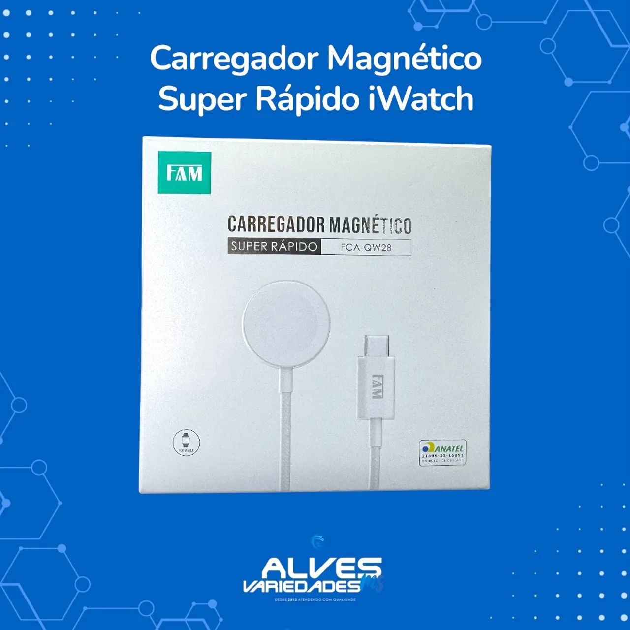 Carregador magnético para relógio smartwatch