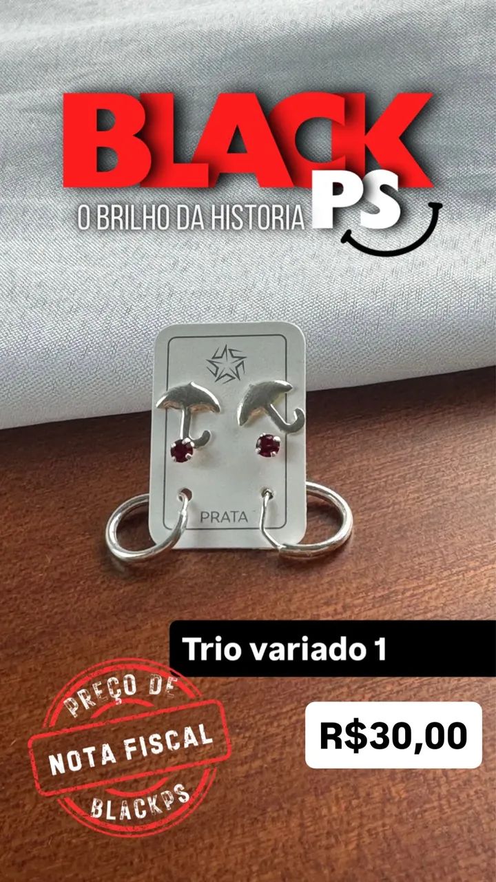 Trio de Brincos Variados | Prata 925