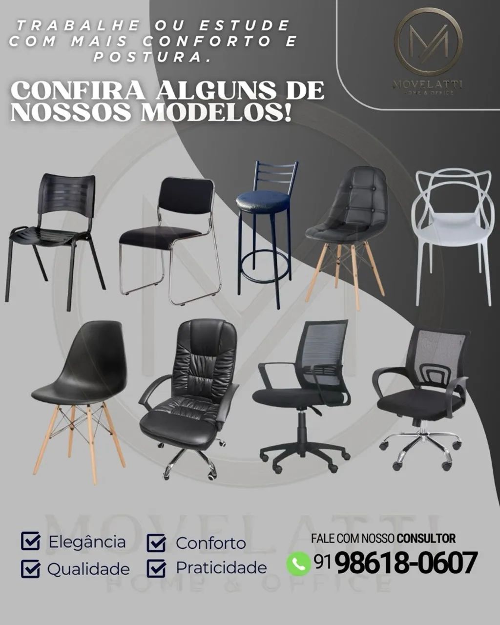 Cadeiras para escritório e home office - Vários modelos