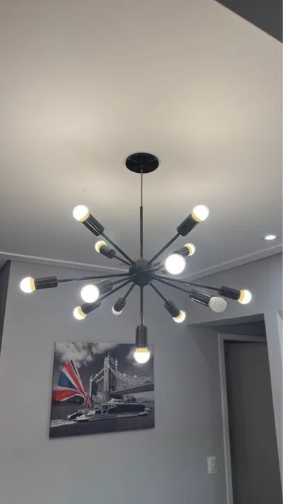 Lustre Moderno Atomo 12 Lâmpadas
