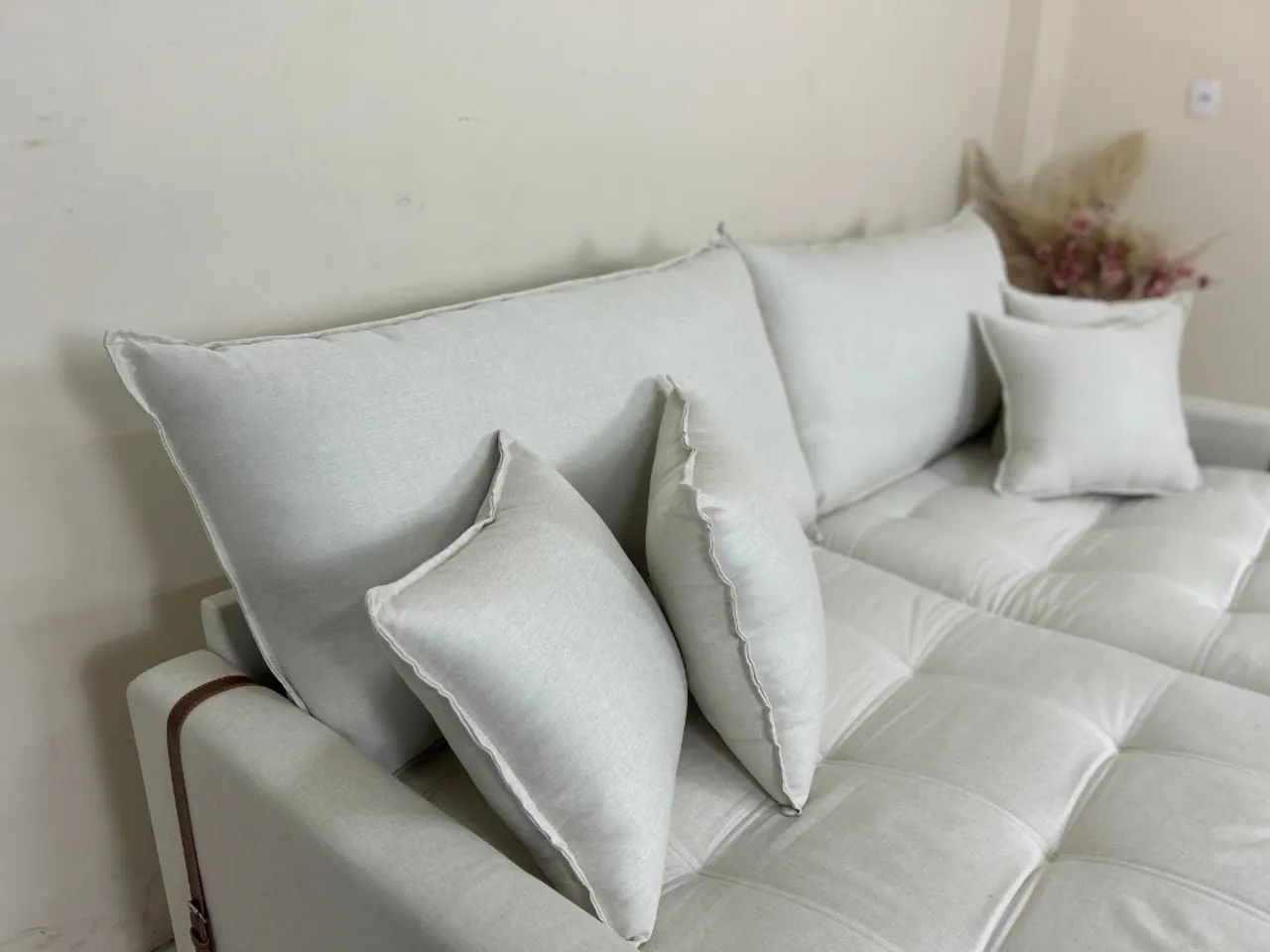 Sofá Cama/Retrátil Soft Molas Ensacadas 2,20m Linho l65 - Foto 2