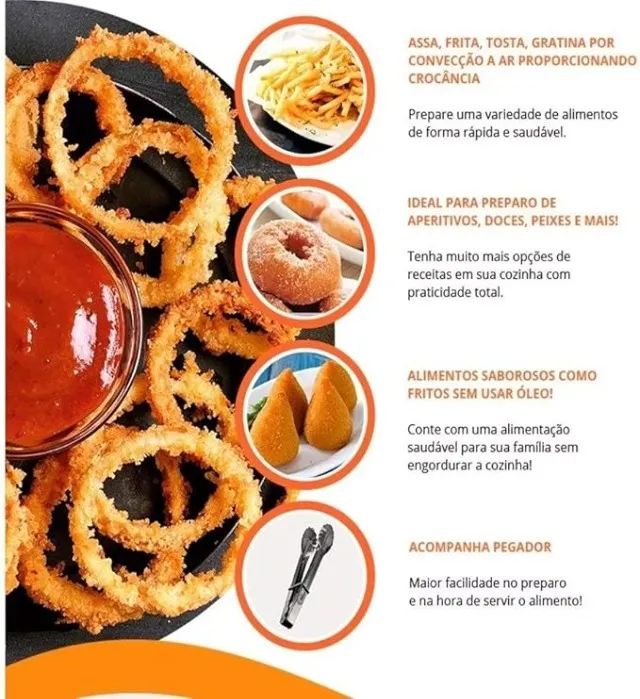 Fritadeira Elétrica Air Fryer 4l Vermelha 4 Litros NOVA Multilaser - Foto 4