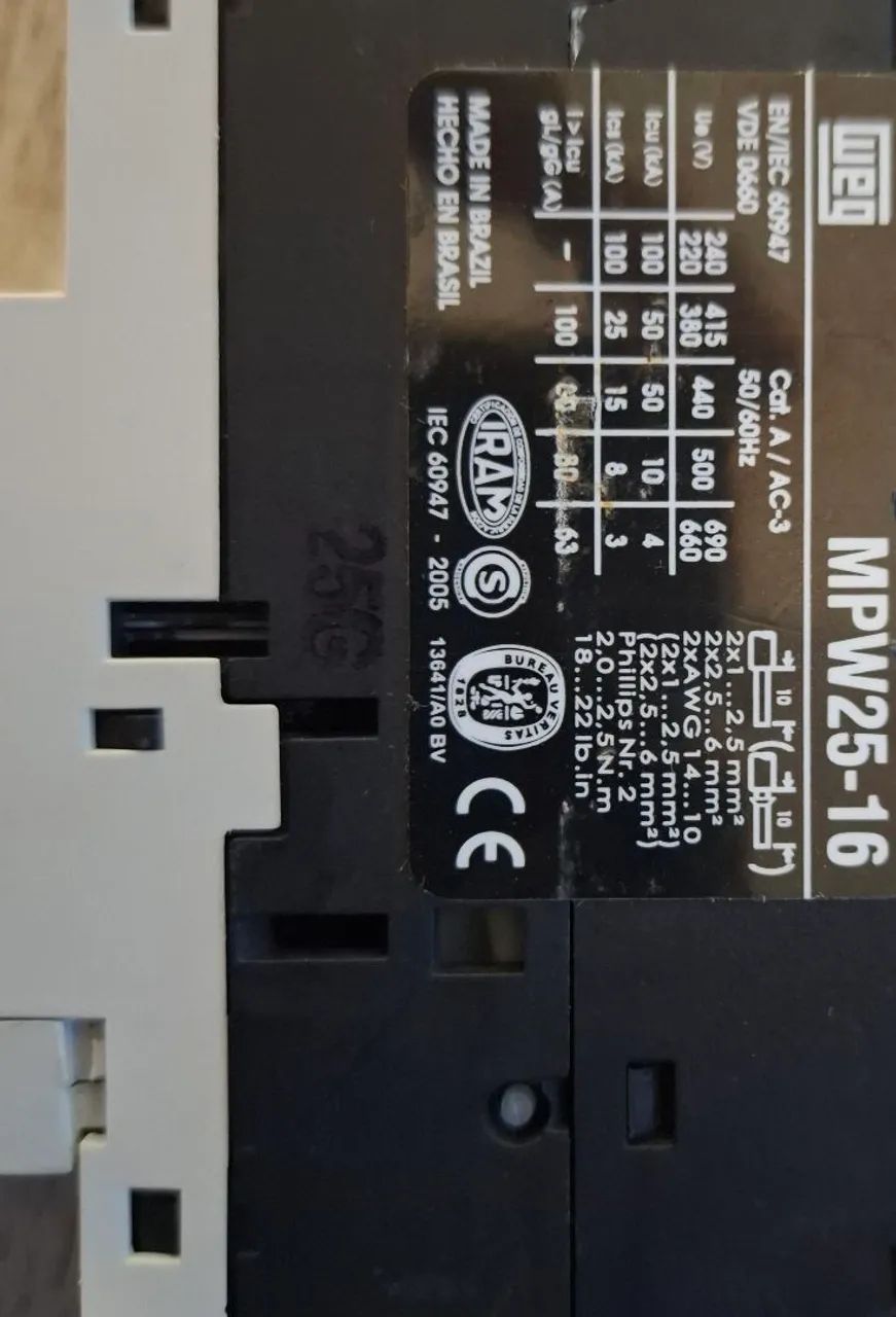 Disjuntor Weg MPW25 leia descrição - Foto 2