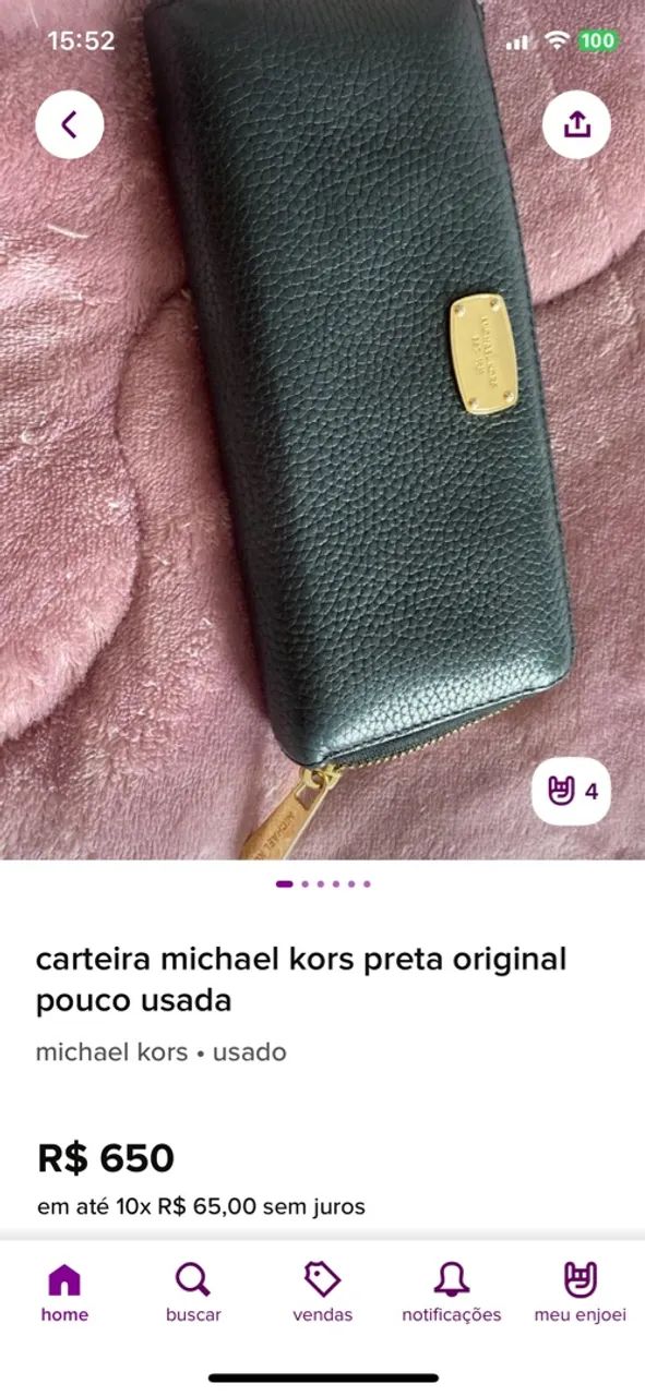 Carteira Michael Kors Original - Couro Preto - Foto 4