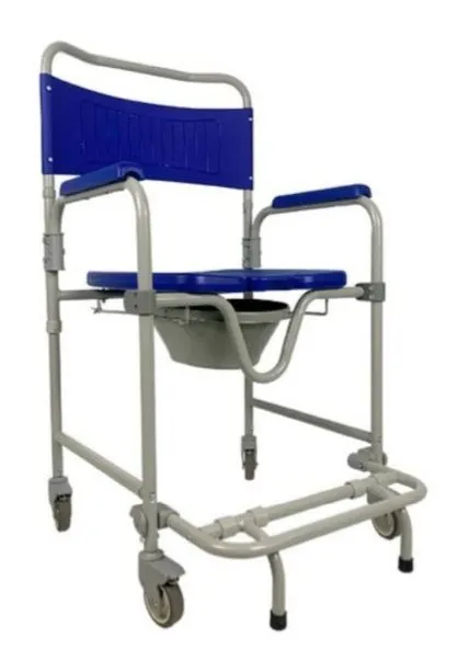 Cadeira de banho com comadre D45 com rodas dobrável