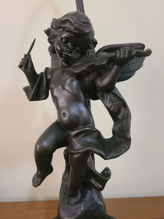 Maravilhosa Luminária / Abajur Querubim Petit Bronze - Foto 2