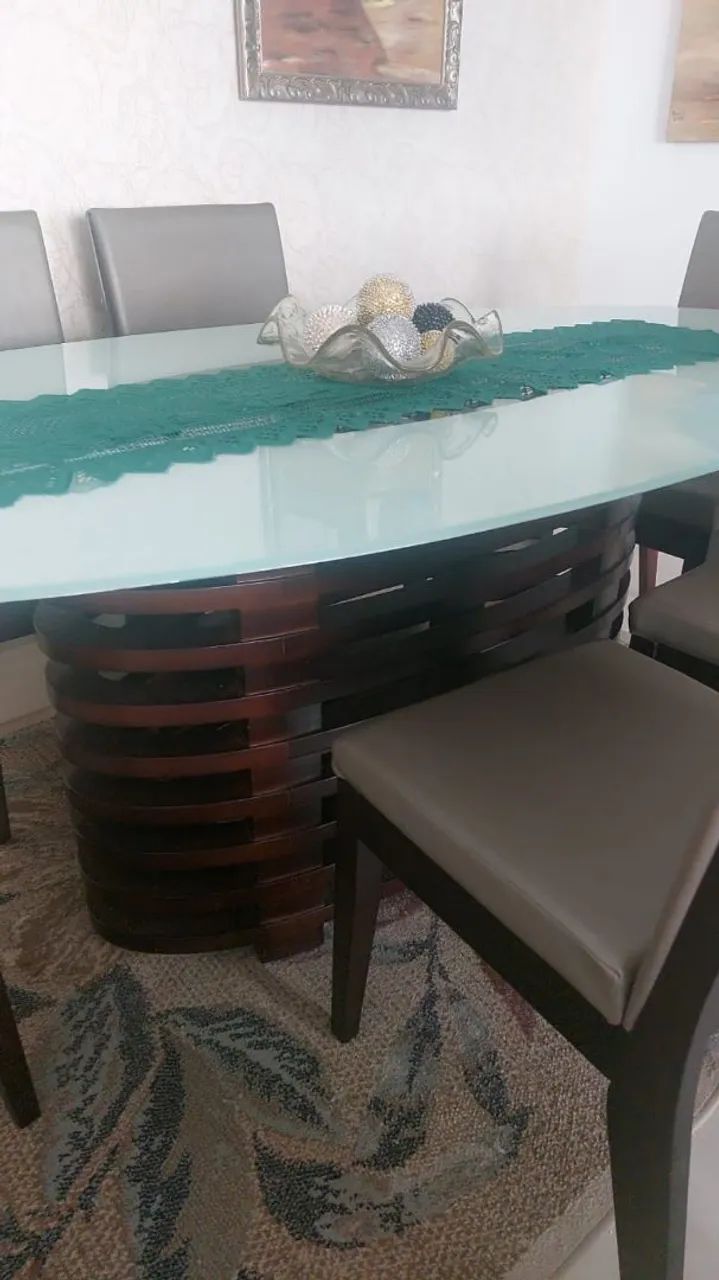 Mesa de Jantar Oval de Vidro  - Foto 2
