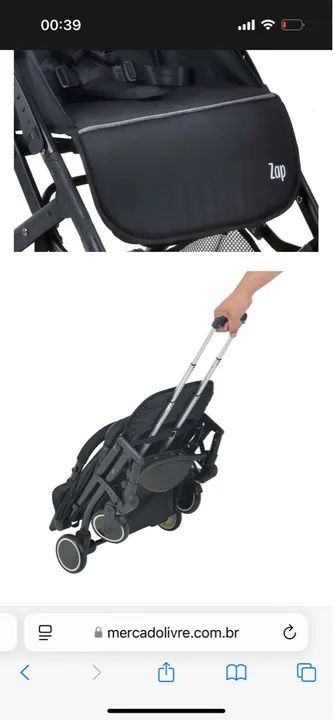 Carrinho Zap Black Bebê Conforto E Base - Burigotto  - Foto 4