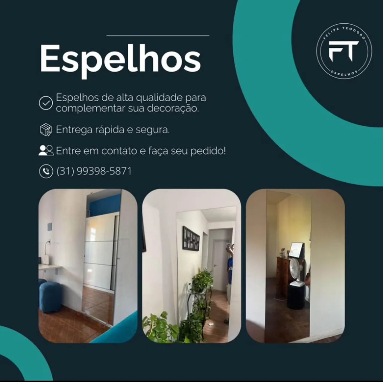 Espelho de Parede Retangular 60 x 1.80  - Foto 2