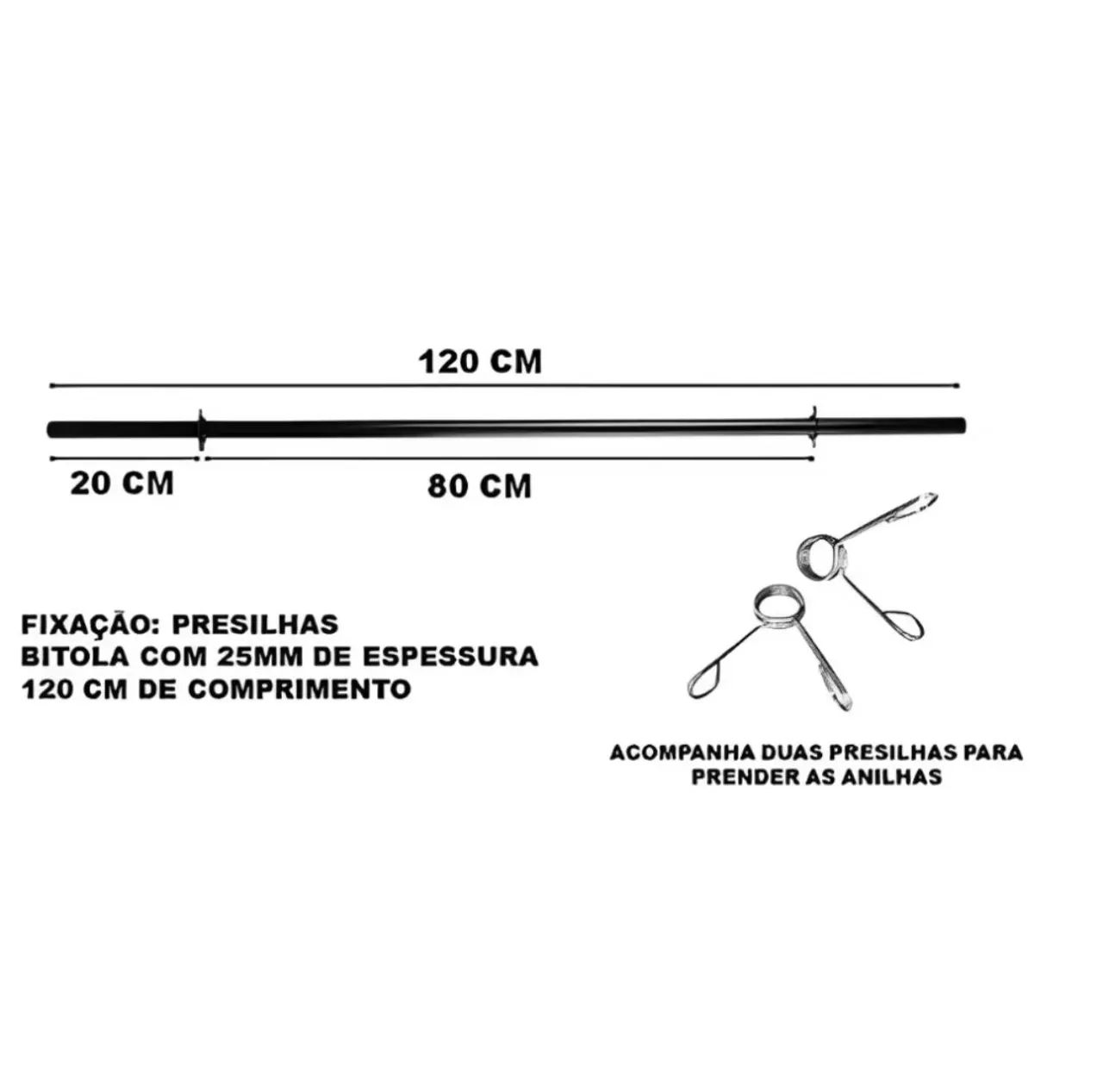 Barra oca 1,20 metros musculação academia calistenia - Foto 3