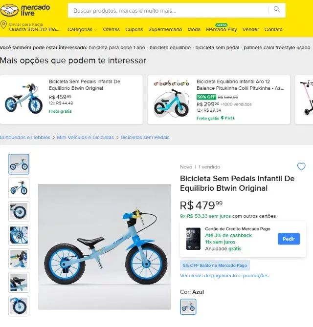 bicicleta de equilíbrio 