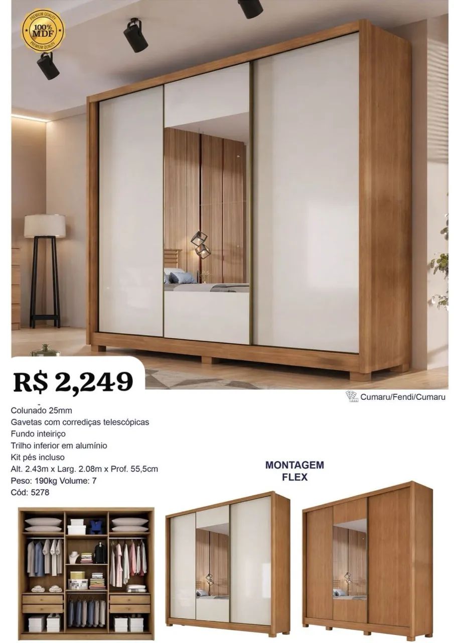 Guarda Roupa Arezzo MDF 