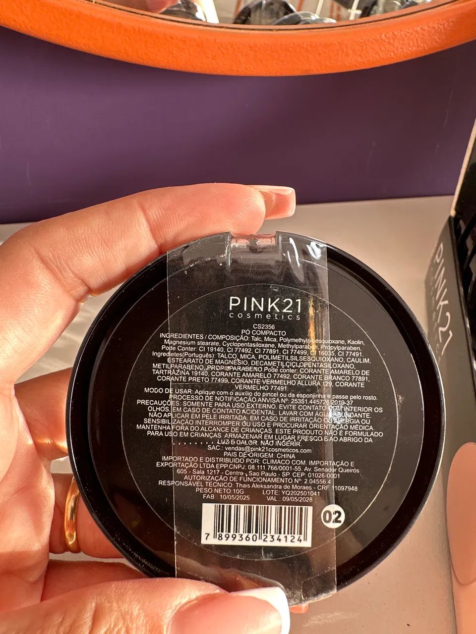 Pó compacto Pink21 resistente a água - Foto 5