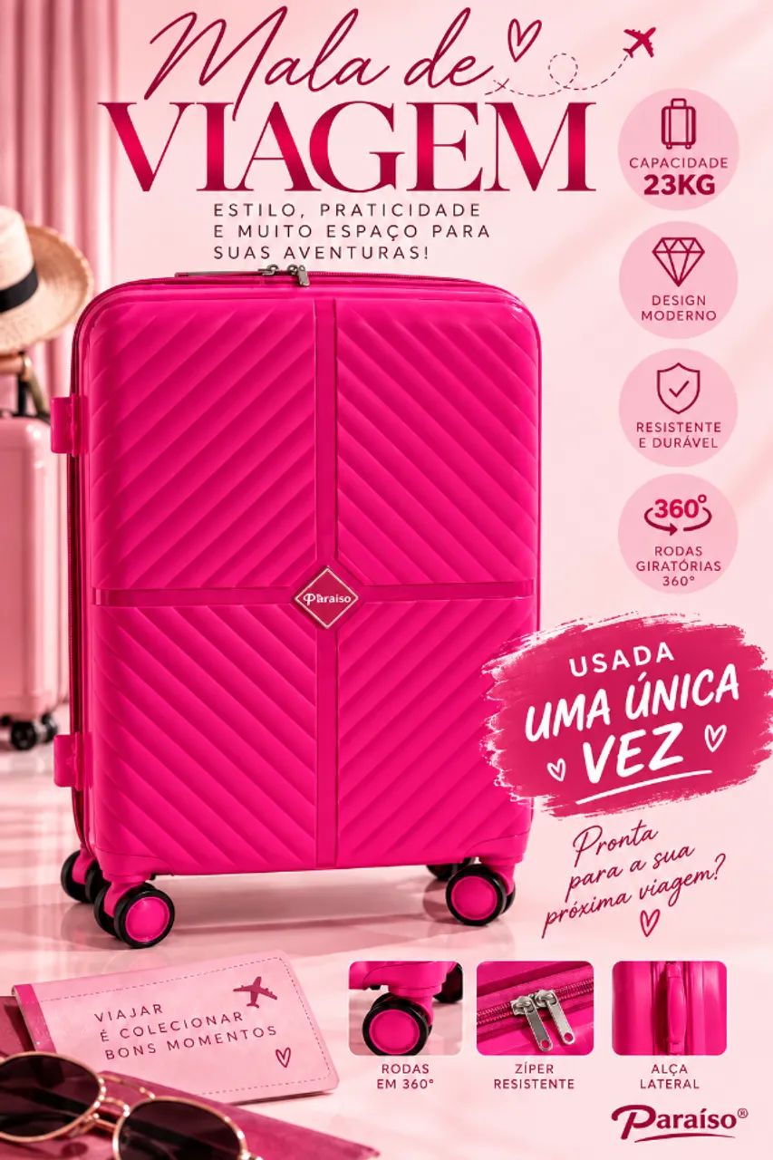 Mala de viagem de rodinhas 
