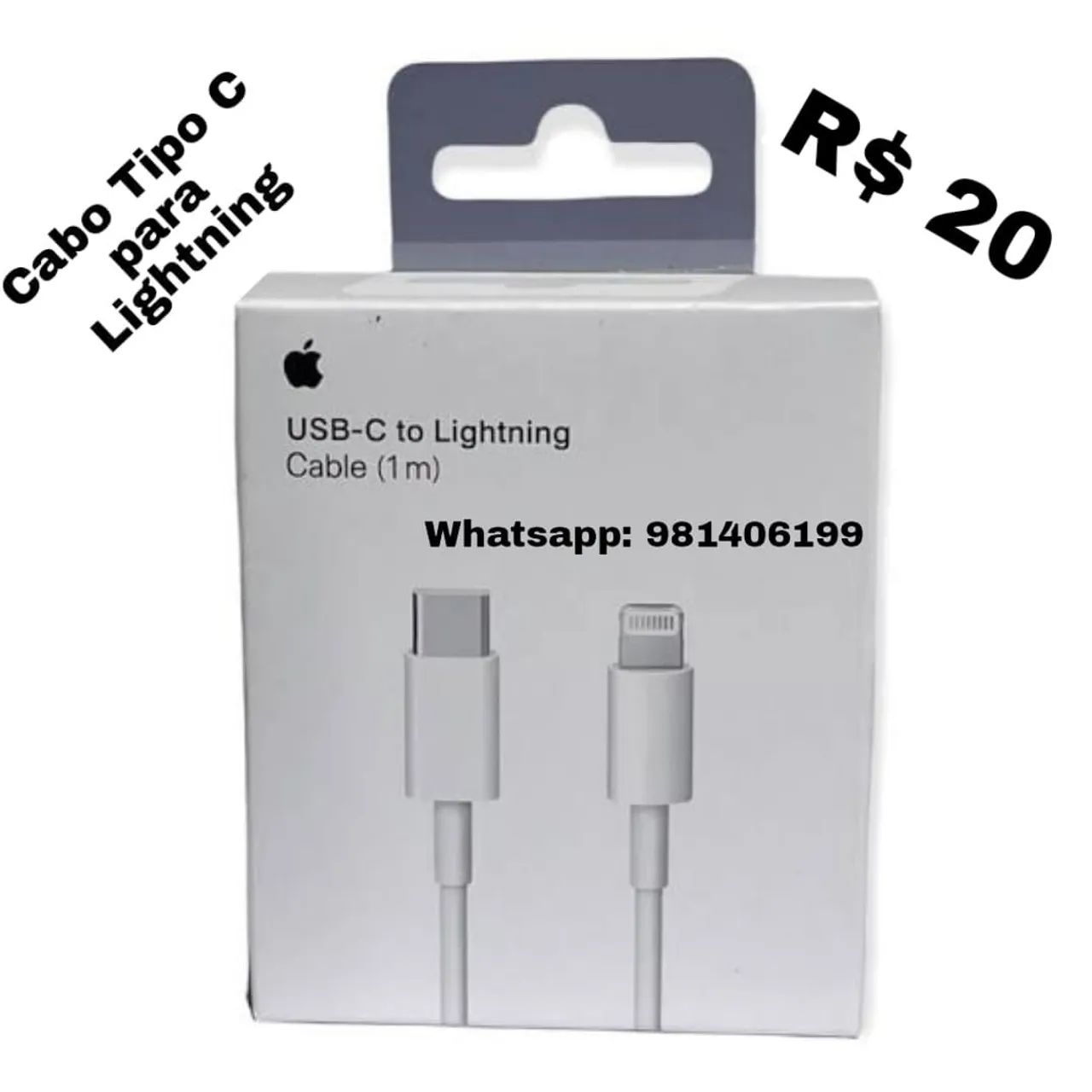 Cabo para Iphone Lightning R$ 20